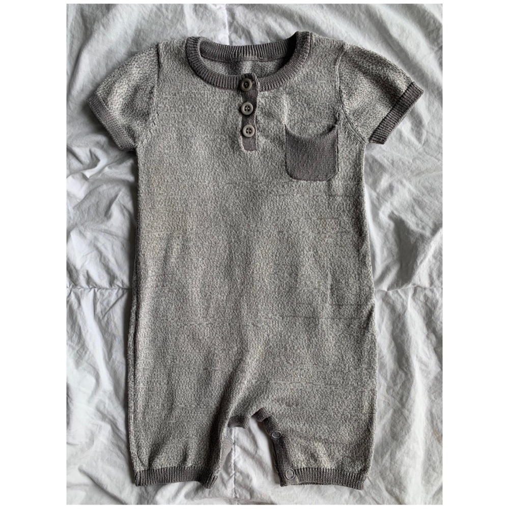 Cuddl Duds Gray Knit Romper